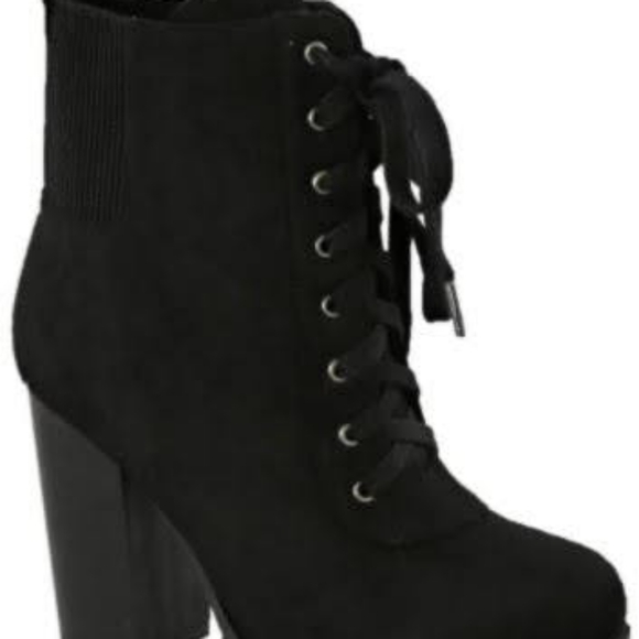 NEW* NEW* Black Suede, 2' Block Heel, Ankle Zip Boot, Side Zipper Varies Sizes! - Picture 5 of 8